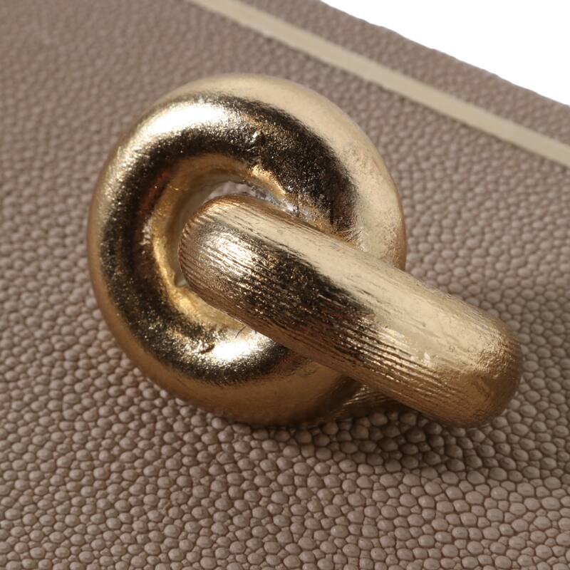 Oval Shape Decorative Box with Textured Finish - Multi-Purpose Decorative Storage and Organizer - 14", Tan - 14" x 7" x 8.25"