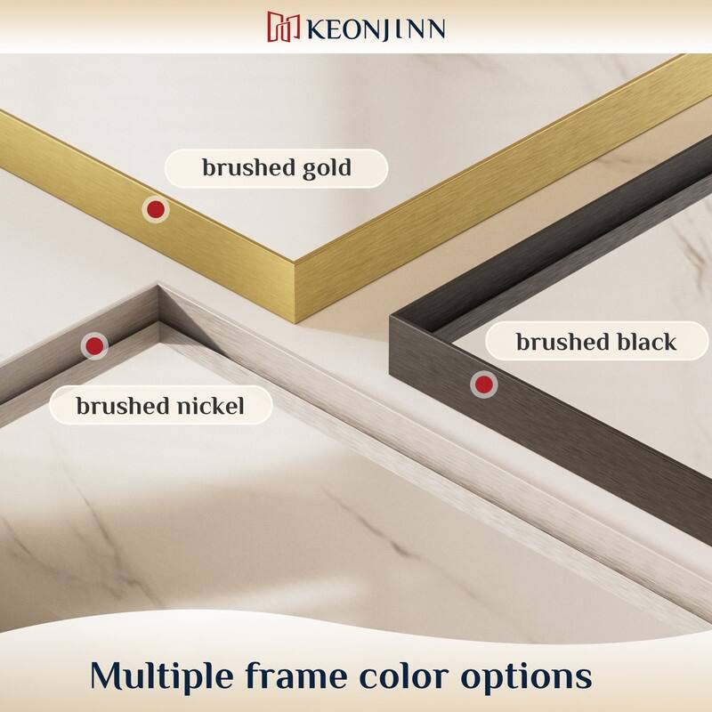 Keonjinn Aluminum Framed Wall Mount Bathroom Vanity Mirror