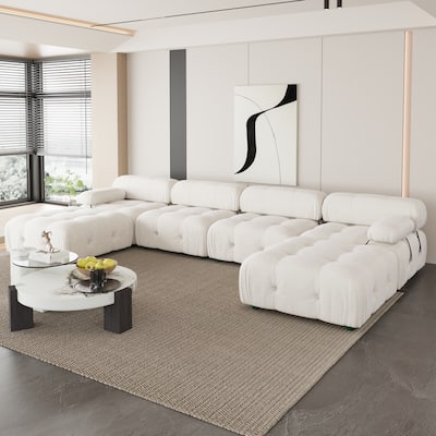U-shaped Velvet Upholstery Sectional Modern Modular Couch