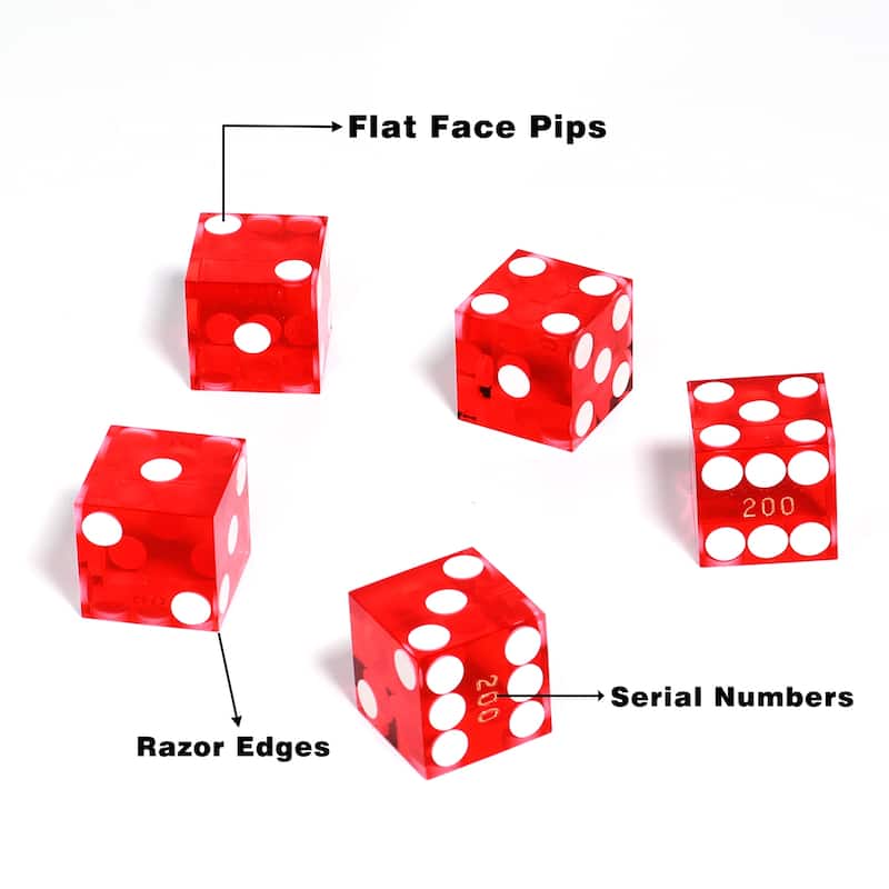 GSE™ 25-Pack AAA Grade 19mm Casino Craps Dice with Matching Serialized Numbers for RPG, Dice Stacking, Yahtzee Dice Games