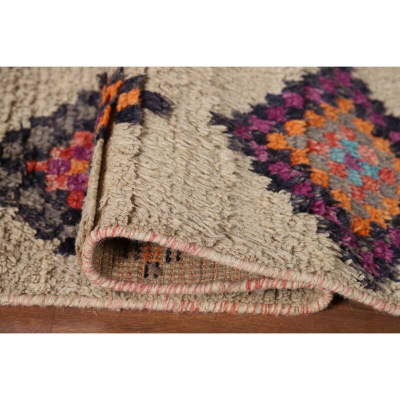 Geometric Plush Moroccan Oriental Accent Rug Handmade Wool Carpet - 3'0" x 5'4"