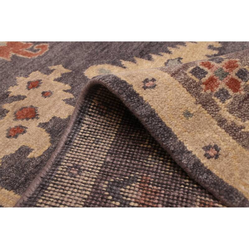 ECARPETGALLERY Hand-knotted Modern Oushak Charcoal Wool Rug - 8'0 x 9'11