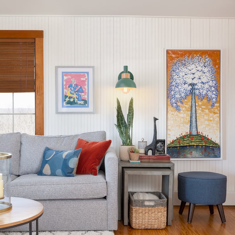 Contemporary 1-Light Dome Macaron Wall Sconce Barn Light - Green - H6.3" × W5.9" × D8.1"