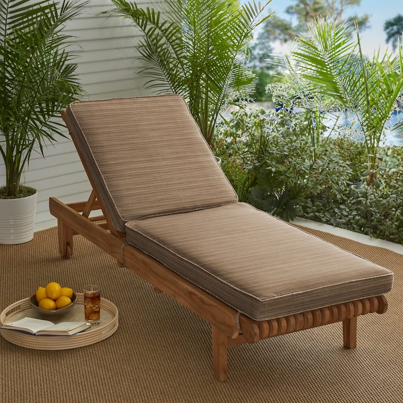 Sorra Home Sunbrella Indoor/Outdoor Chaise Lounge Cushion - 24"W x 73"L x 3"H - Textured Walnut