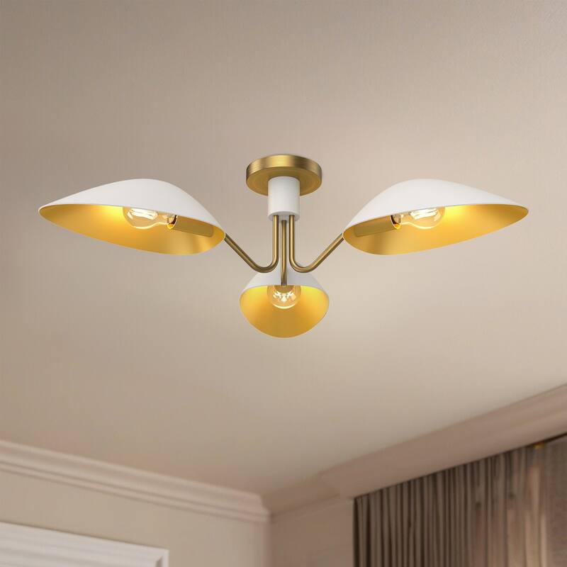 Alora Lighting SF550332 Oscar 3 Light 32" Wide Semi-Flush Ceiling