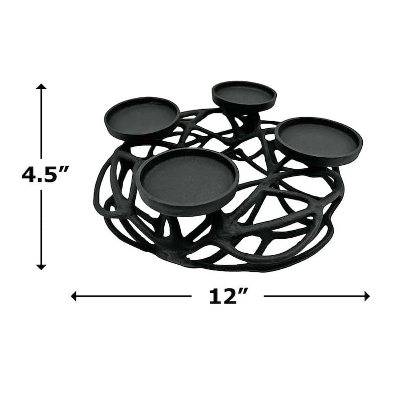 12 Inch Decorative Handmade Aluminum Modern T-Light Candle holder - 12 x 12 x 4.5 in