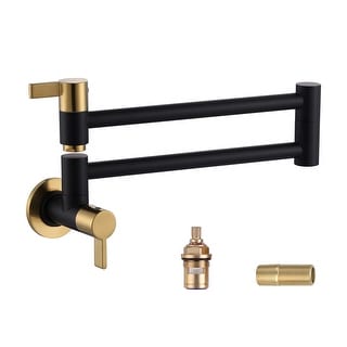 WOWOW Wall Mounted Pot Filler Faucet with Double Joint Swing Arms