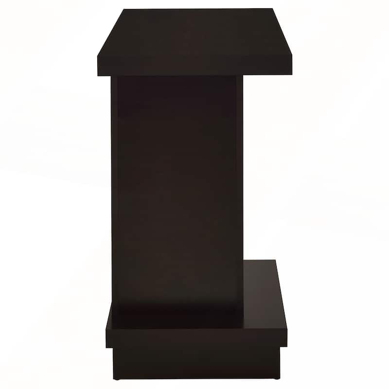 Engineered Wood Pedestal Console Table with Sleek Geometric Design