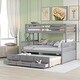 preview thumbnail 35 of 49, Separable Twin Over Full Bunk Bed Storage Platform Bed with with Pull-out Trundle, Drawers, Ladder and Safety Fence Grey - Full