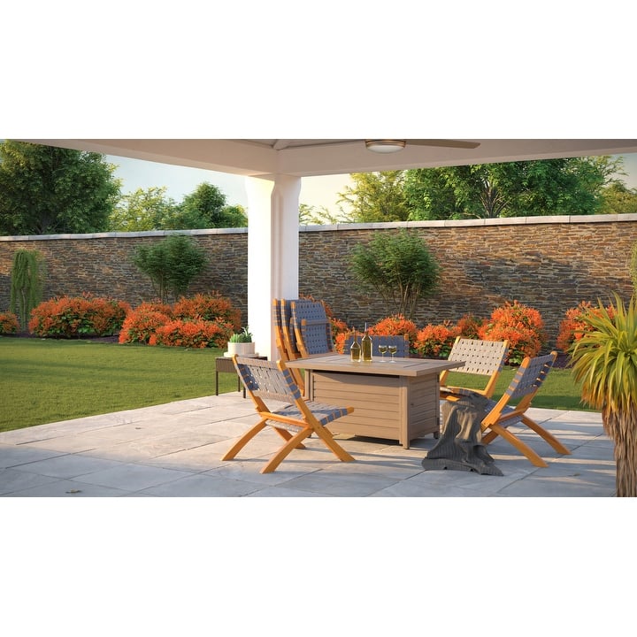 Sava Indoor-Outdoor Folding Chair in Warm Gray Webbing