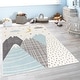 preview thumbnail 1 of 10, Kids Rug with Pastel Mountains dreamy Stars and Moon for Nursery blue - 2'8" x 4'11"