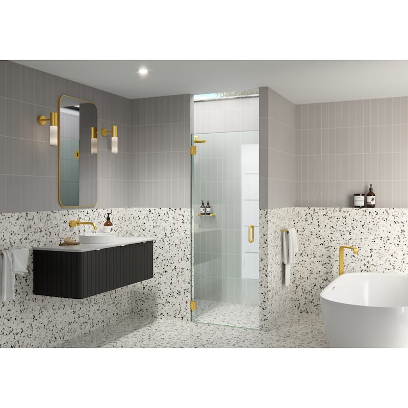 Albedo 29 in. W x 78 in. H Fully Frameless Hinged Shower Door - Width Adj 29.375 - 29.775