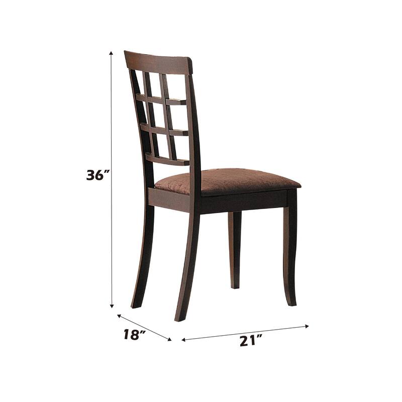 Cardiff Dark Brown Microfiber & Espresso Finish Side Chair (Set of 2)