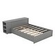 preview thumbnail 37 of 35, Full Size Platform Bed with Trundle and Drawers Wood Full Bed Frame with a Rolling Shelf Platform Bed with Desk - White