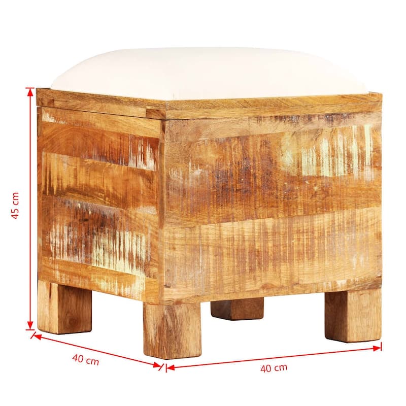 vidaXL Storage Bench Solid Reclaimed Wood 15.7"x15.7"x17.7"