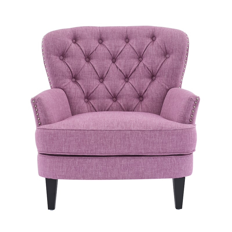 Upholstered Lounge Chair with Nailhead Trim