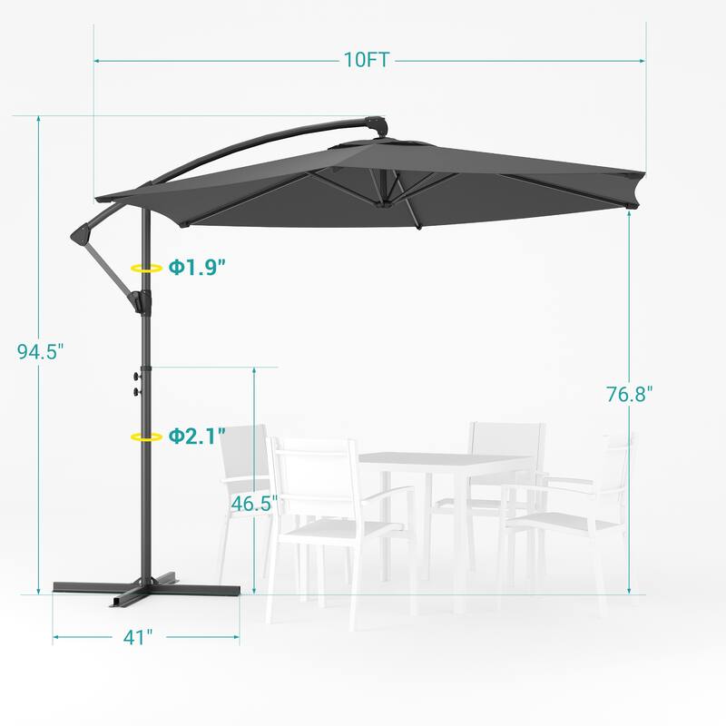 Sonkuki Outdoor 10FT Patio Offset umbrella for Garden