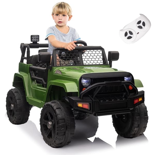 slide 2 of 34, Power Wheels Jeep Electric Car for Kids with Remote Control Green