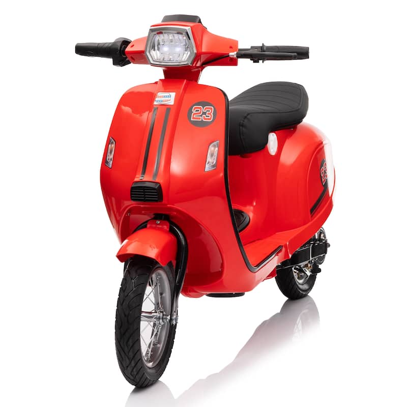 24V 250W Powerful Electric Scooter W/12" Air-Filled Tires,Hand Accelerator & Brake,Dual Rear Suspension,High/Low Speed