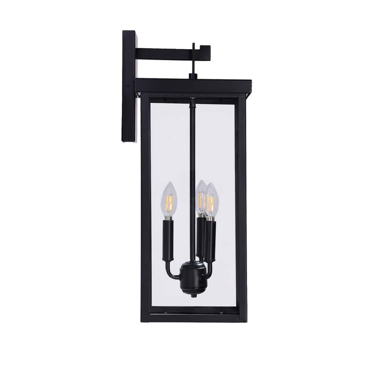 2 Pack Clear Glass Outdoor Lighting Wall Sconce