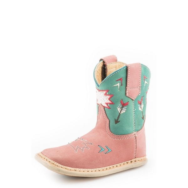 pink and green cowboy boots