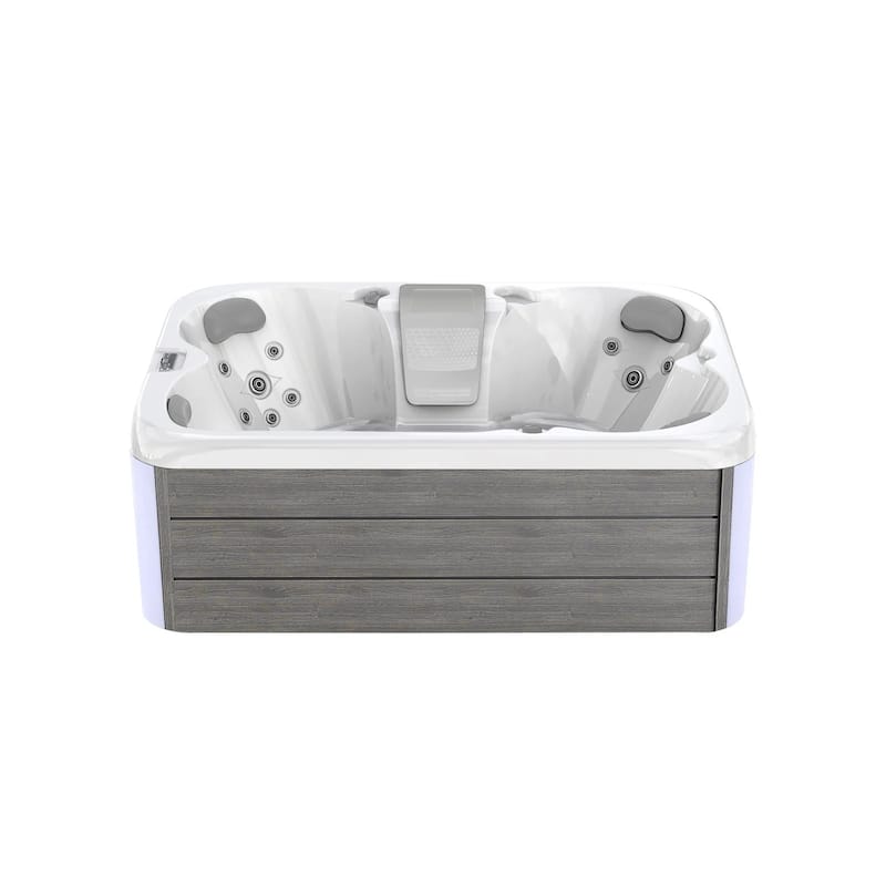 4-Person 20-Jet Premium Acrylic Rectangle Outdoor SPA Hot Tub with Bluetooth Speaker - Two-step Ladder - PU Cover