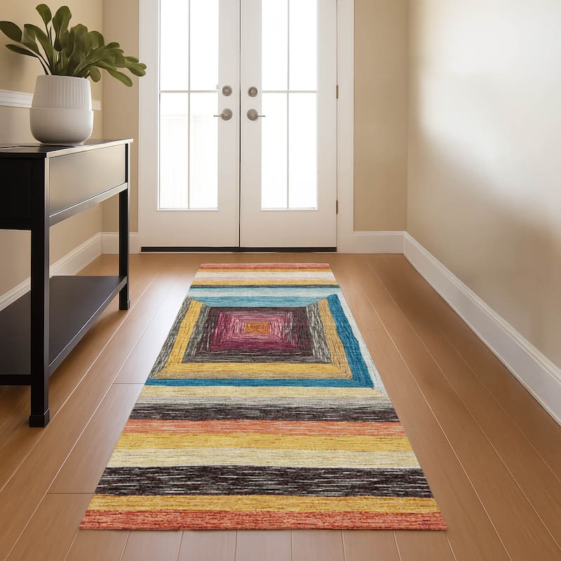 Premium Washable Super Soft Modern Dimensions Mayfield Rug - Honey - 2'3" x 7'6"