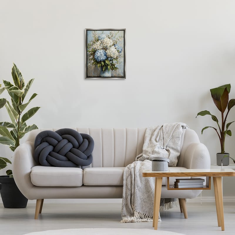 Stupell Muted Classic Hydrangeas Framed Floater Canvas Wall Art Design By Franklyn Gregory