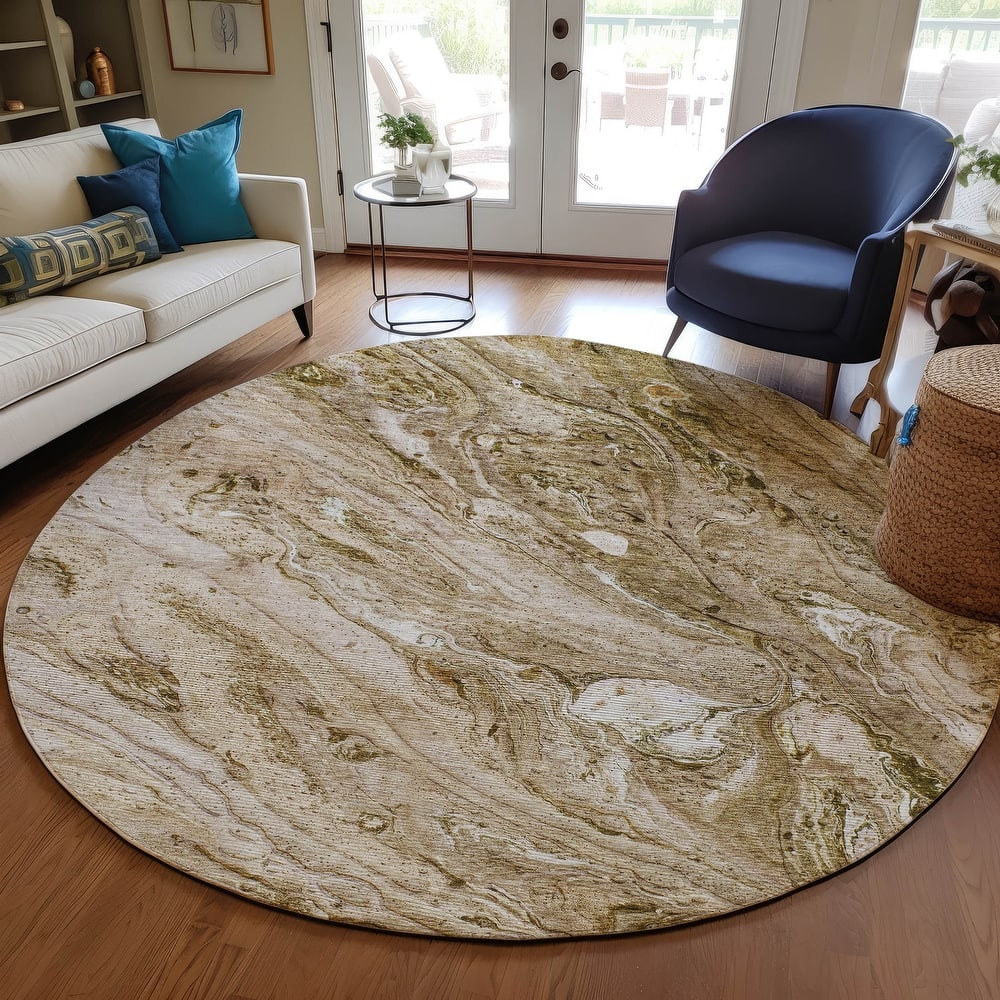 Machine Washable Indoor/ Outdoor Chantille Modern Abstract Rug