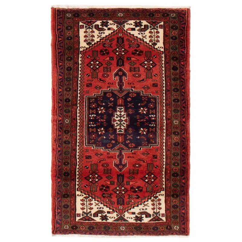 ECARPETGALLERY Hand-knotted Andelz Red Wool Rug - 3'1 x 5'2 - Red - 3'1 x 5'2