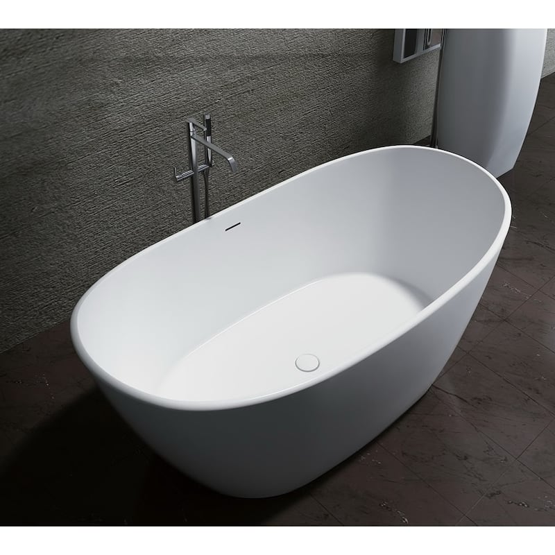 Manhattan 59" Solid Surface Freestanding Soaking Bathtub