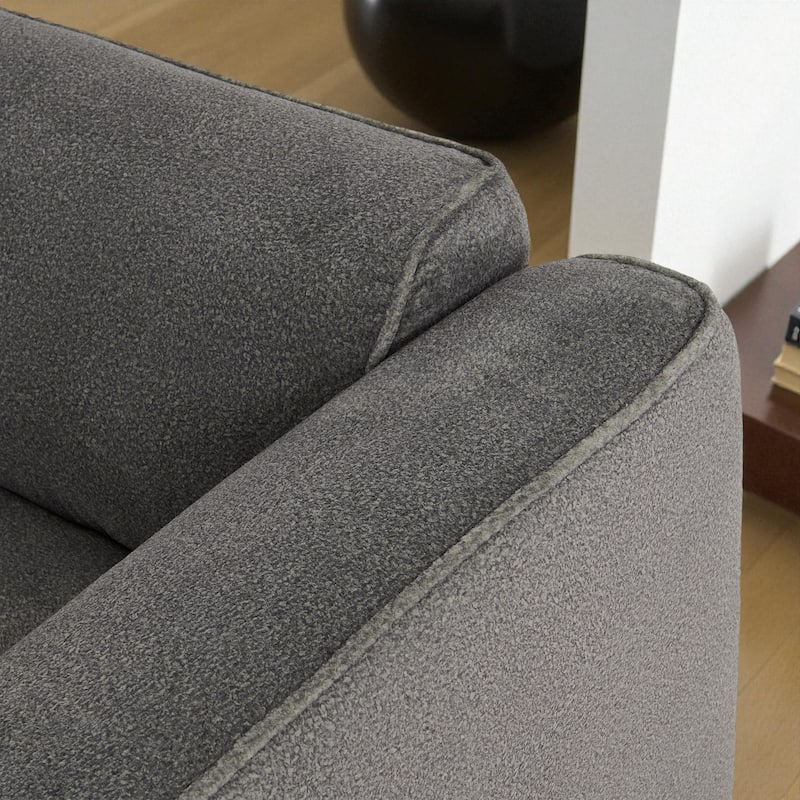 122" Luxury Velvet 4-Seater Sofa with Pure Sponge Cushions, Detachable Ottoman and 3 Throw Pillows for Living Room