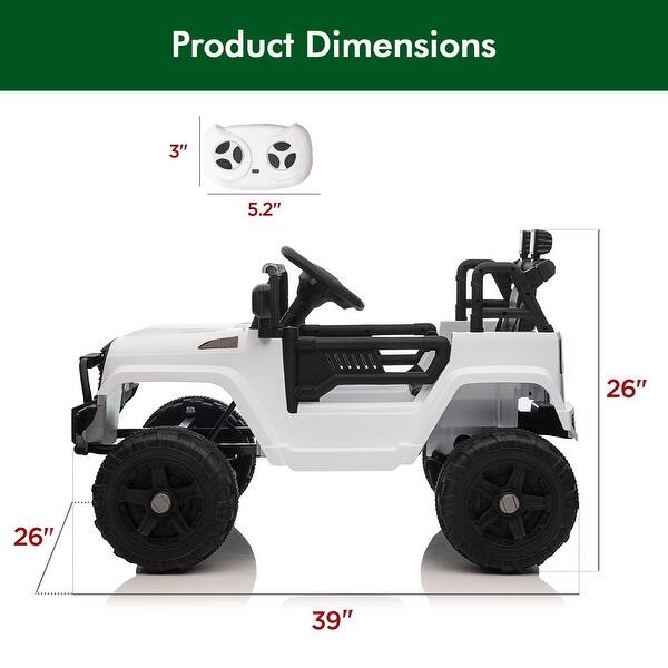 dimension image slide 1 of 4, 12V Ride on Truck Cars with Remote Control