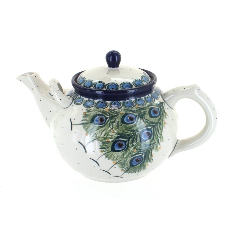 Blue Rose Polish Pottery 444 Ceramika Artystyczna Large Teapot