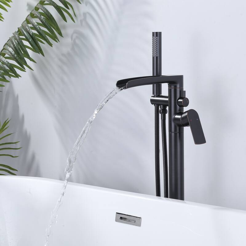 WOWOW Single Handle Freestanding Tub Faucet with Hand Shower