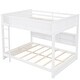 preview thumbnail 6 of 26, Solid Wood Bunk Bed with Bookcase and USB Ports, Queen Over Queen Bunk Bedframe with Storage Shelves and Ladder
