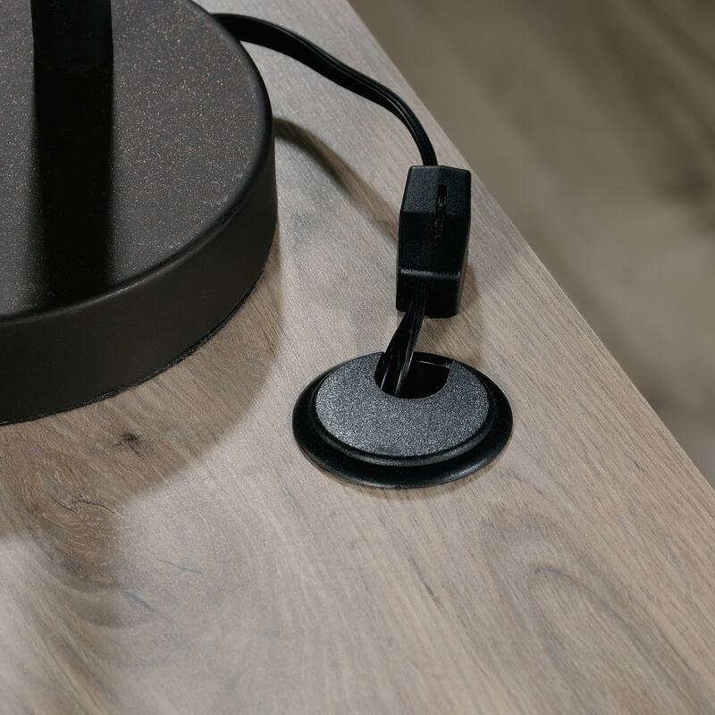 Engineered Wood Transitional L-Shaped Desk with File Drawer And Lower Shelf, Brown