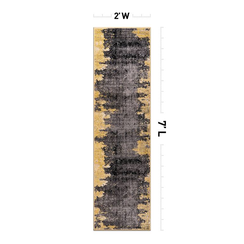 World Rug Gallery Distressed Abstract Gray Area Rug