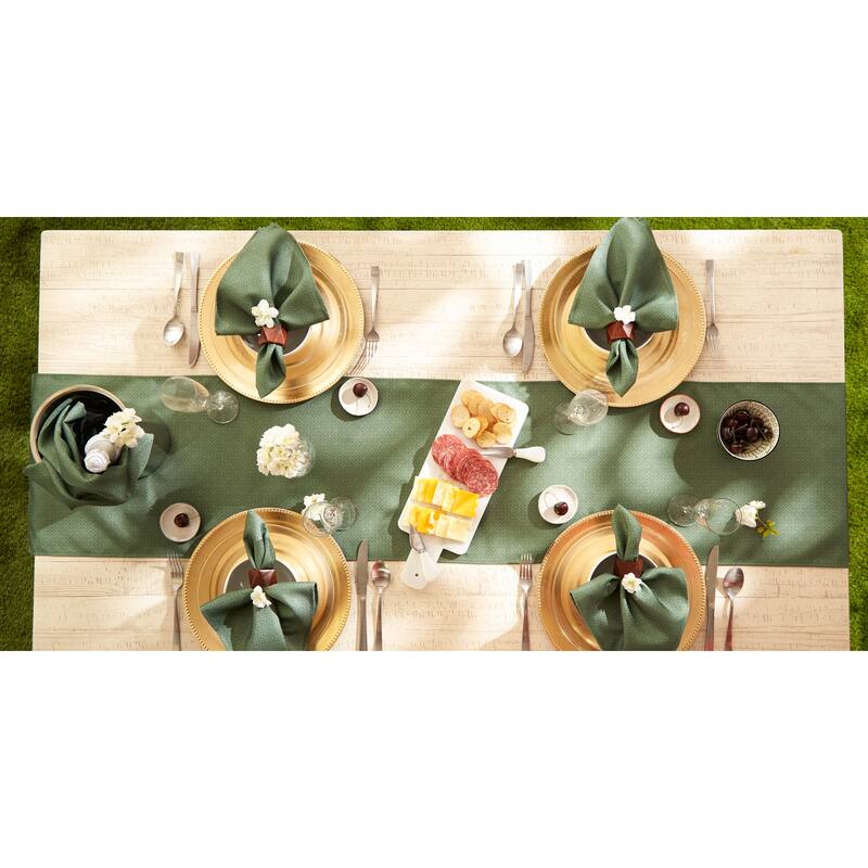 DII Stone Tonal Lattice Print Outdoor Table Runner