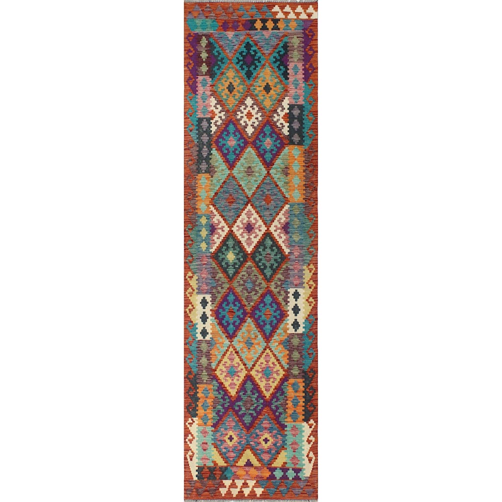 Flatweave Pernell Charcoal/Red Runner - 2'7" x 9'9"