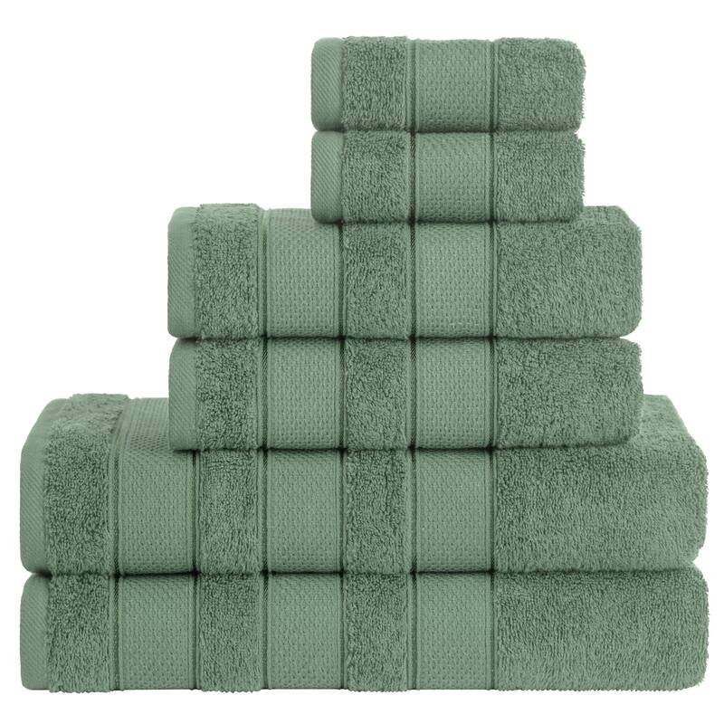 American Soft Linen Salem Collection Turkish Cotton 6 Piece Towel Set - Sage Green