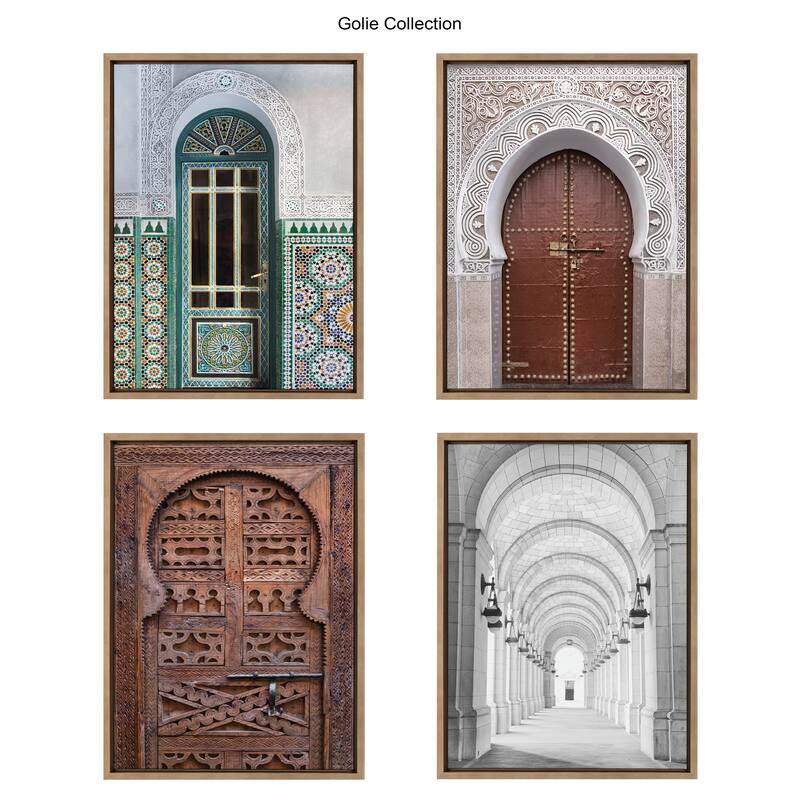 Kate and Laurel Sylvie Morocco Marrakech Door II Framed Canvas by Golie