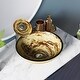 preview thumbnail 1 of 24, 631 Foil Glass Sink, Chrome Vessel Faucet, Sink Ring, Pop-up Drain