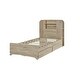 preview thumbnail 14 of 28, Twin Size Platform Bed Frame with LED Headboard, 2 Drawers, and 6 Storage Shelves, Solid & Silent Construction, Oak Finish
