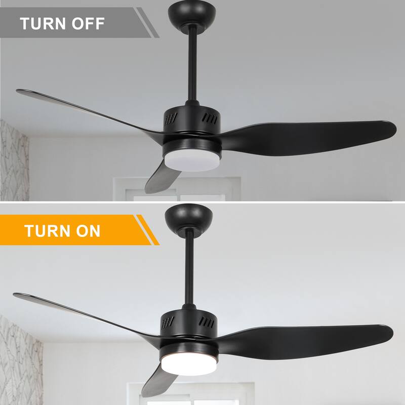 Bella Depot 46" Modern Ceiling Fan with Dimmable Light and Remote 6-Speed Reversible Motor