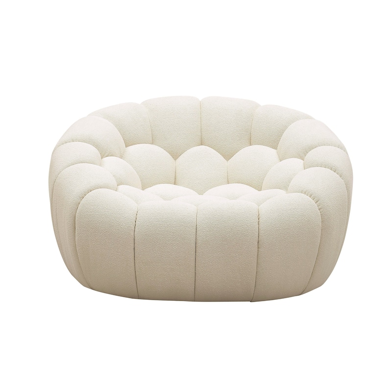 Divani Casa Yolonda Modern Curved Off-White Fabric Chair