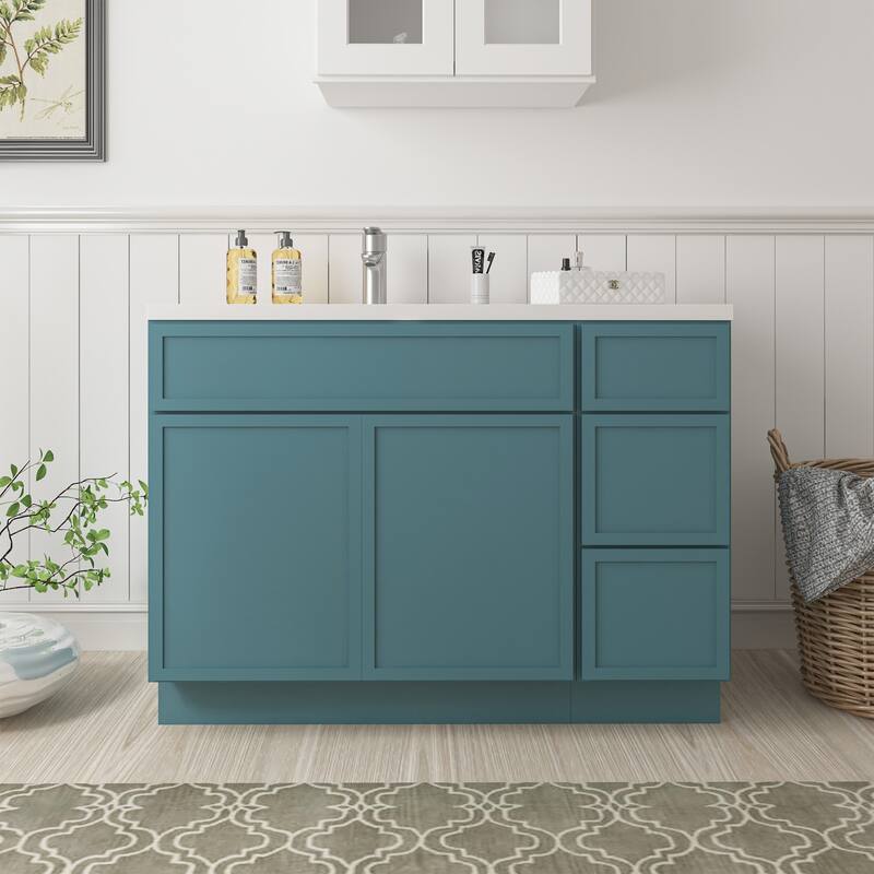 Vanity Art 42" Birch Freestanding Bathroom Vanity Cabinet without Top - Green
