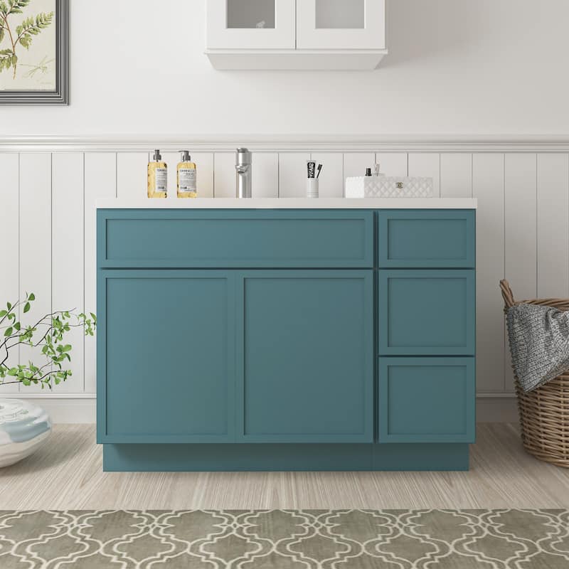 Vanity Art 48" Birch Freestanding Bathroom Vanity Cabinet without Top - Green