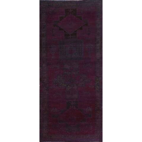 Over-dyed Tribal Ardebil Persian Runner Rug Hand-knotted Wool Carpet - 3'5" x 8'4"