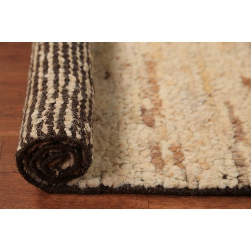 Moroccan Indian Accent Rug Handmade Abstract Foyer Wool Carpet - 2'0"x 3'0"